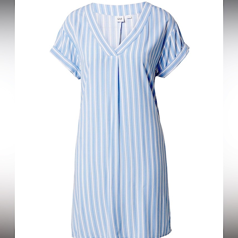 GAP Womens Short Sleeve V-Neck Dress Blue Floral Size Small Worn Once